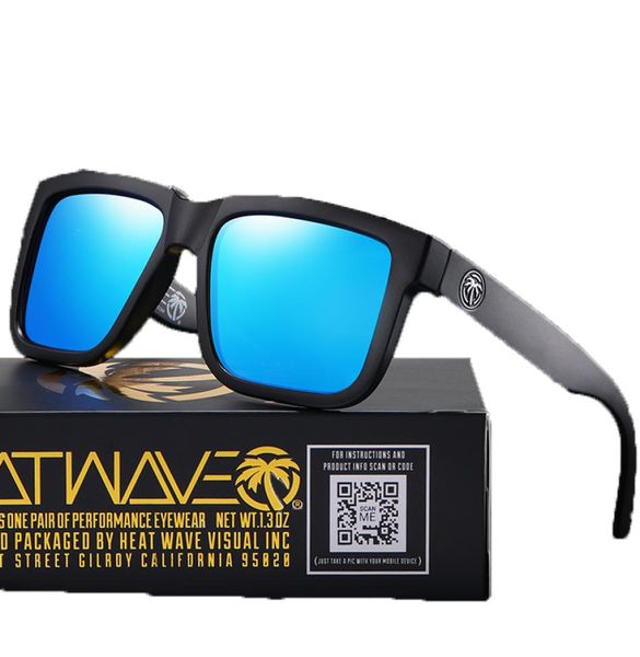 

new luxury brand mirrored polarized lens heat wave sunglasses men sport goggle uv400 protection with case 20214812708, White;black