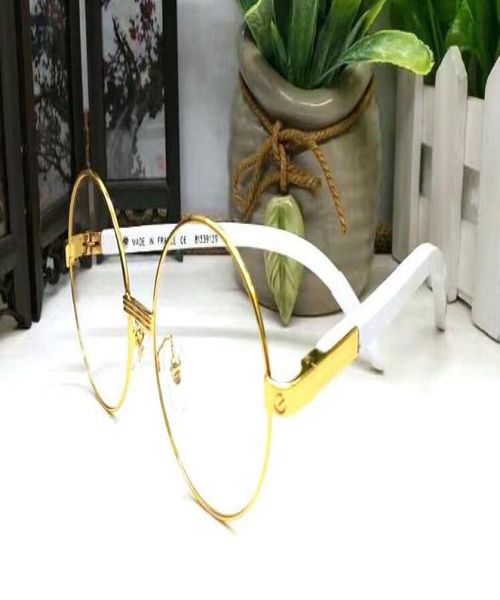 

fashion wooden sunglasses for men women retro buffalo horn polarized sunglasses rimless round gray clear lenses lunettes gafas1362424, White;black