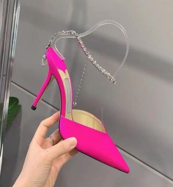 

saeda yshaped rhinestone chain stilettos bride dresses women039s shoes buckle stiletto sandals pointed toe sandals ankle brigh3732675, Black