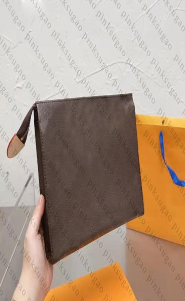 

pink sugao women and men toiletry pouch cosmetic bag clutchbags handbags large capacity purse genuine leather fashion 1550140