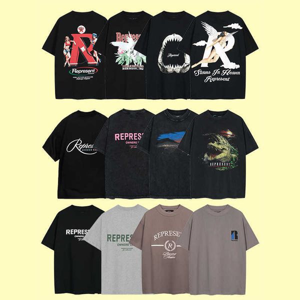

luxury designer men shirts 2023 summer american style unison printed letter distressed couple short sleeved t-shirt asian size xl, White;black
