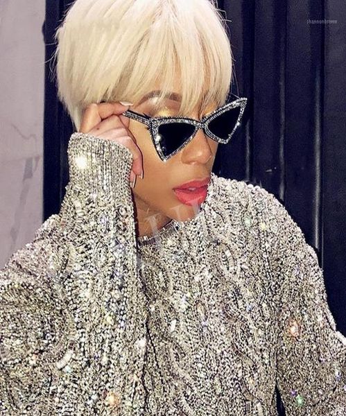 

sunglasses triangle women bow rhinestone sun glasses fashion ocean bling eyewear for men gafas de sol mujer15682576, White;black