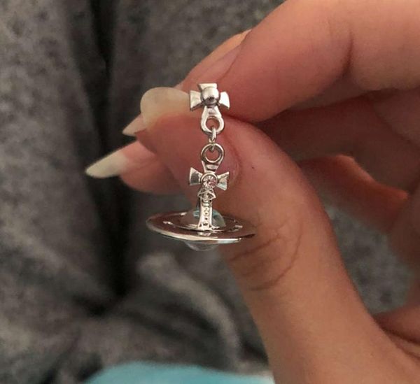 

fashion shiny zircon star earrings sliver saturn ufo stud earrings baggg new fashion exquisite jewelry for women gifts2352301, Golden