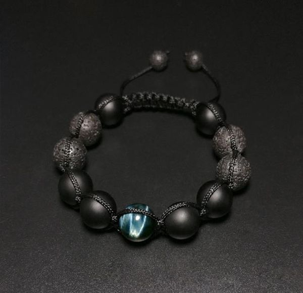 

2018 natural blue tiger eye stone tiger eye stone knitted black onyx volcanic hand string string european and american men039s 4952365