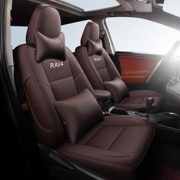 

custom fit full set car seat covers for toyota rav4 2013 2014 2015 2016 2017 2018 2019 with waterproof leatherette black243t