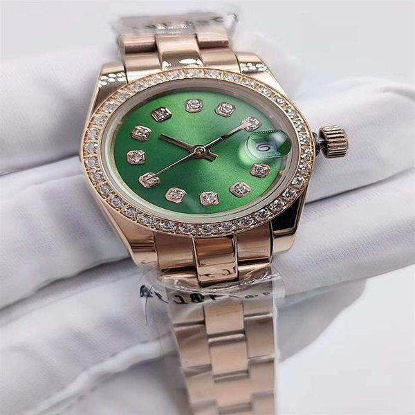 

26mm women's automatic mechanical watch ladies diamond watches womens stainless steel buckle sport waterproof fa258s, Slivery;brown