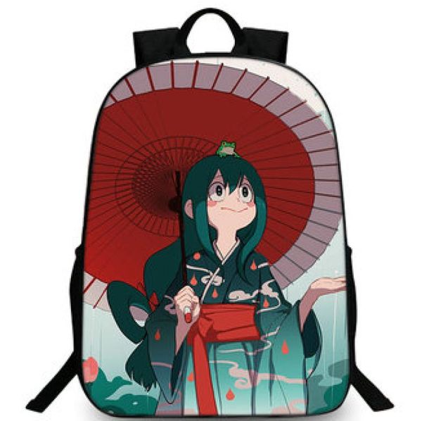 

kimono backpack my hero academia day pack school bag asui tsuyu packsack picture rucksack sport schoolbag outdoor daypack8305407