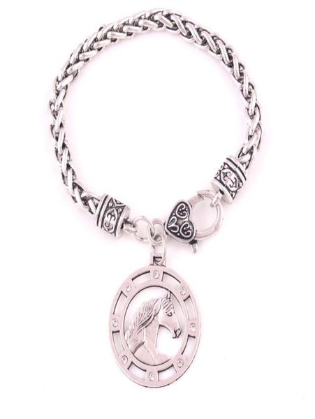 

hl0087 factory direct s nordic vintage viking animal horse bracelet amulet adjustable bangles european religious couple jewelr4735517, Golden;silver