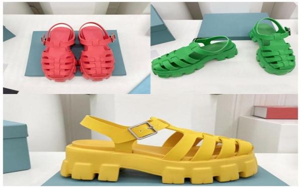 

rubber sandals womens for slides luxuries designer platform monolith beach shoes comfortable leisure rubber white black 7731002