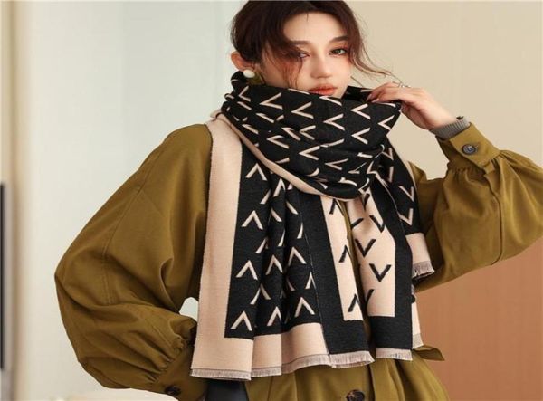 

scarves solid warm cashmere pashmina scarf shawl women luxury letter thick winter blanket large 18065cm headband hijab warp foula6668270, Blue;gray