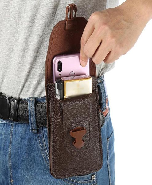 

men cellphone loop holster case belt waist bag props pu leather purse phone wallet card holder bags5242020