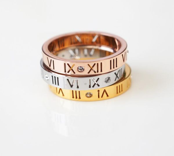 

new design stainless steel good quality can039t not fade color crystal roman numerals fashion wedding new design finger ring1385821, Silver