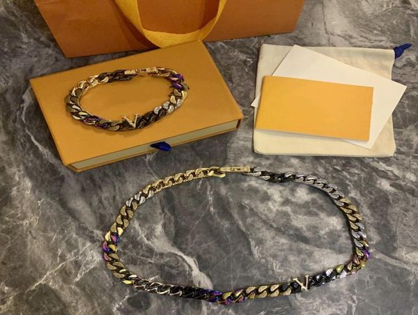 

man necklace stitching color modeling chain necklaces polished enamel crystal chain link necklace hip hop trend charm necklace4485230, Silver