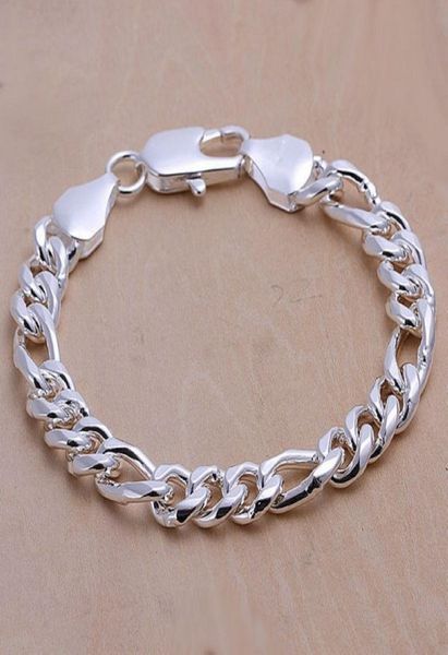 

gift 925 silver 10m three a bracelet men dfmch097 brand new fashion 925 sterling silver chain link bracelets3743936, Black