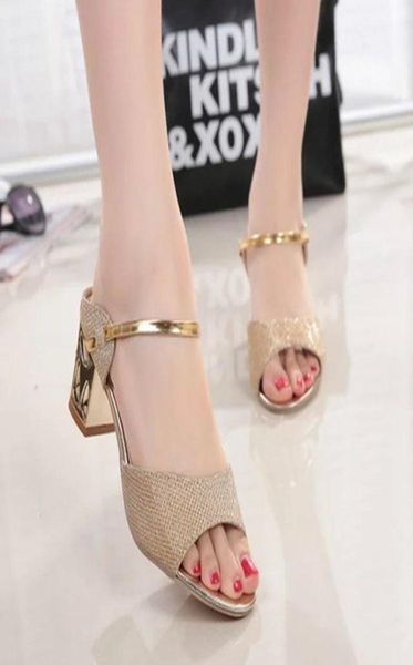 

sandals lakeshi metal square heel women shoes gold sliver peep toe party ladies 2021 summer woman4321819, Black