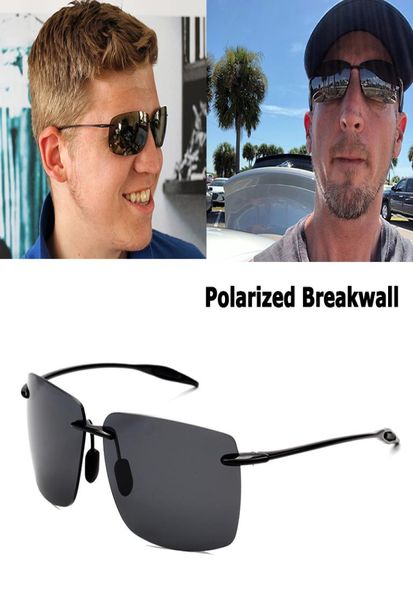 

sports rimless frame breakwall style sunglasses vintage polarized brand design sun glasses oculos de sol masculino2612097, White;black