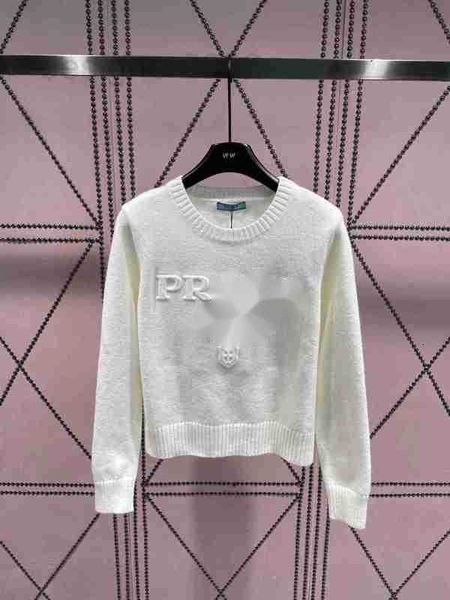 

women's sweaters designer 23 autumn/winter new pick needle letter sweater 3d craft and age reducing knitted shirt female 4s60, White;black