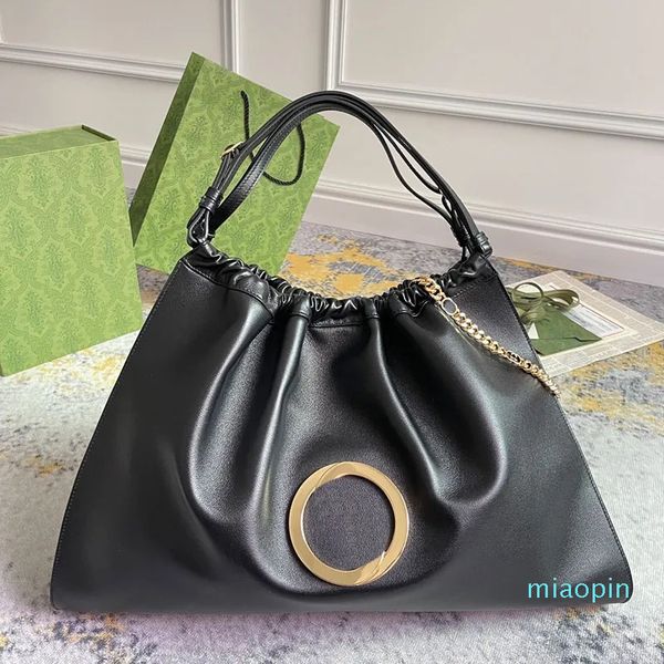 

2023-tote shopping bag chain handbags purse genuine leather golden hardware zipper pocket women shoulder bags