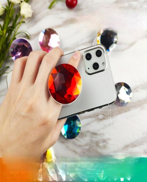 

other fashion accessories tik tok with large diamond folding ring bracket creative lazy telescopic phone holder factory direct app4909250, Silver