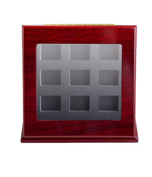 

ring display case box real wood and framed glass lid |single stand from 2 slot to 9 slots gift for sports fans4300609, Black;white