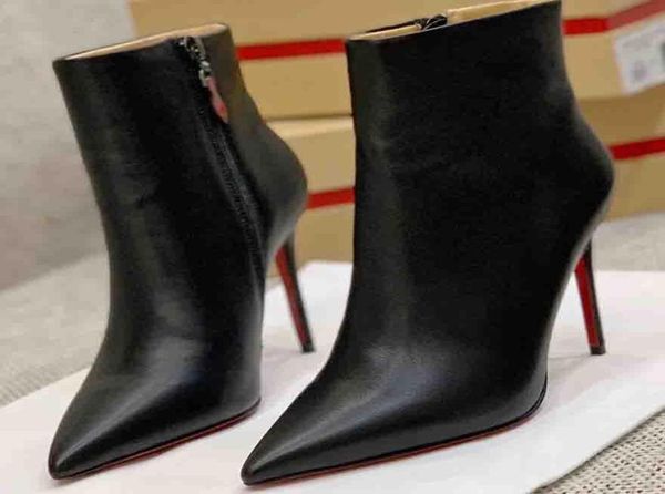 

stiletto luxury black leather woman boots pointed toes women ankle boots eloise booty fashion designer ladies high heels2800456