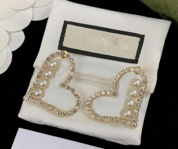 

trendy earring gold plated letter heart pearl stud earrings for women fashion jewelry accessories wedding party anniversary gift w4285027, Golden;silver