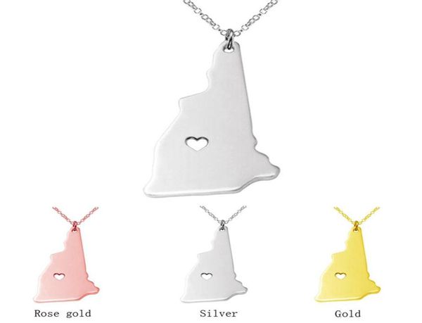 

new mexico state new hampshire state map necklace 18k rose gold necklace state map custom heart necklaces with 100 handmade7585292, Silver