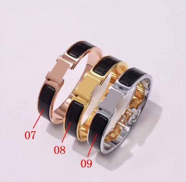 

fashion copper h enamel gold bangle for women designer luxury jewelry women039s and men039s sterling silver cha7231955, Black