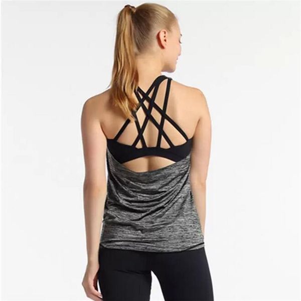 

fitness women breathable yoga gym workout tank backless sport t shirt women running shirt sport crop 96u