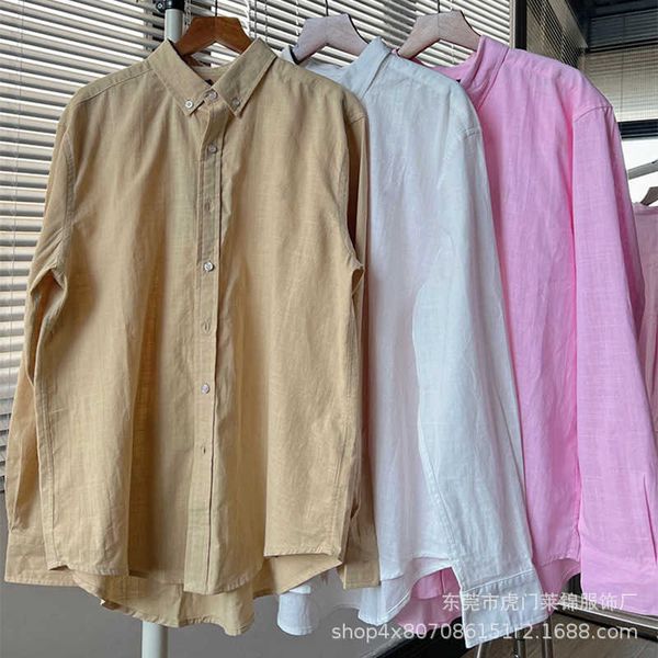 

designer summer rl little horse embroidered battle linen shirt cotton air conditioning sun protection long sleeve, White