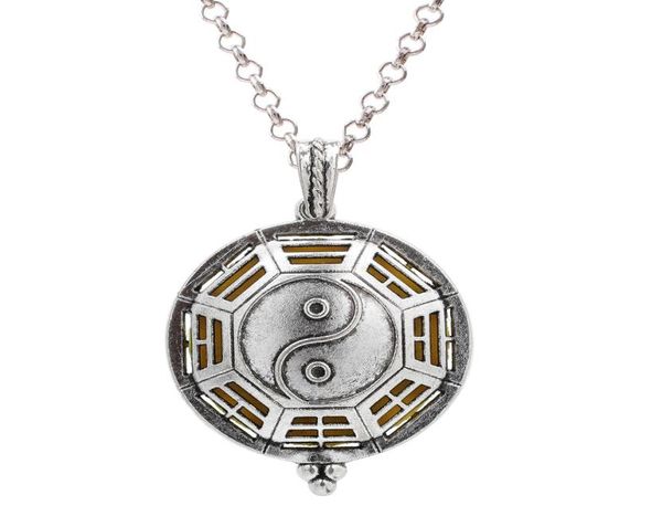 

antique silver tai ji magnetic open locket essential oil diffuser pendant aromatherapy perfume diffuser charms with chain4665144