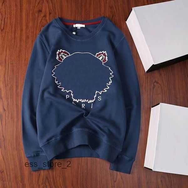 

designer fashion men women kenzo hoodie tiger head advanced embroidery round neck pullover autumn winter loose high street classic japan po, Black