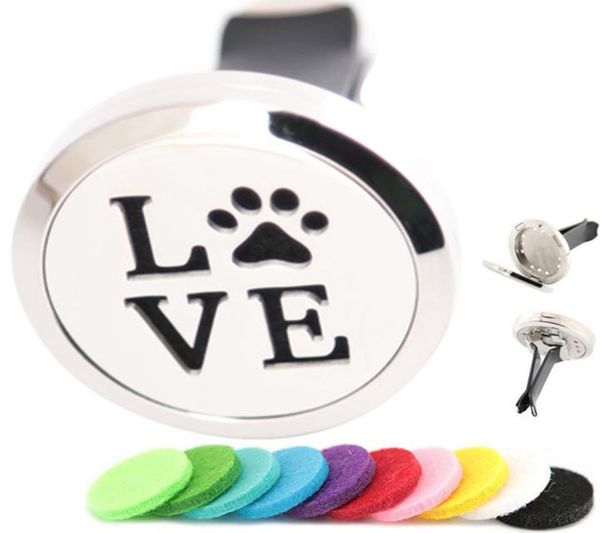 

amya jewelry pet love dog palm 30mm diffuser 316 stainless steel car aroma locket essential oil car diffuser lockets pads8967993, Silver