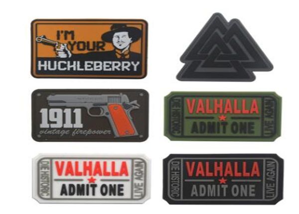 

valhalla admit one 3d pvc rubber patches military tactical armband fabric applique for clothing hat jacket3098671