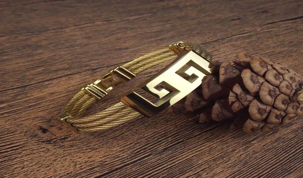 

woven hemp rope titanium steel men golden bracelet ps2392015053440, Black
