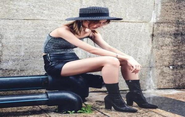 

european winter boots station trendy stretch socks highheeled boots in the cylinder head diameter documentary boots 3894721, Black