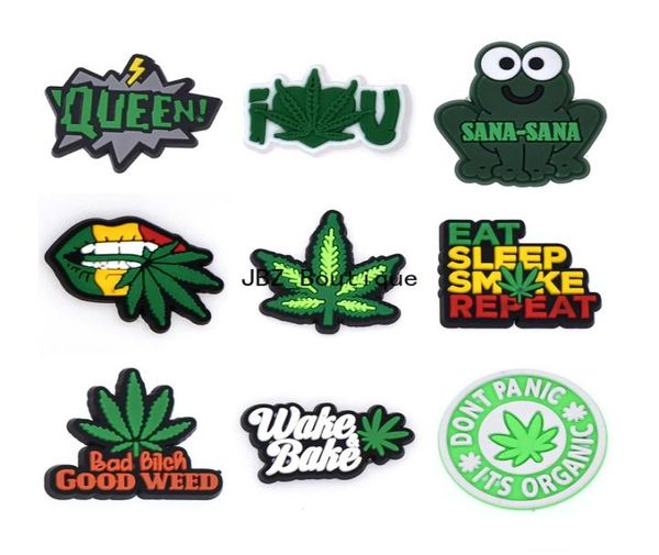 

wholesale green leaf charms shoe parts accessories charm with buckle pins for teens girls adult3813133, White;pink