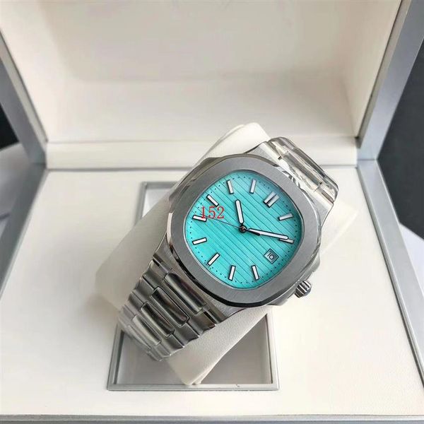 

2022 new fashion nautilus men's automatic luxury watch 5711 series light blue dial silver stainless steel strap aaa301o, Slivery;brown