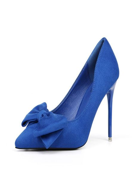

bold design bowtie women stilettos 10cm lady super high heels shallow slip on pointed toe pumps big size girls dress shoes zy4827658696, Black