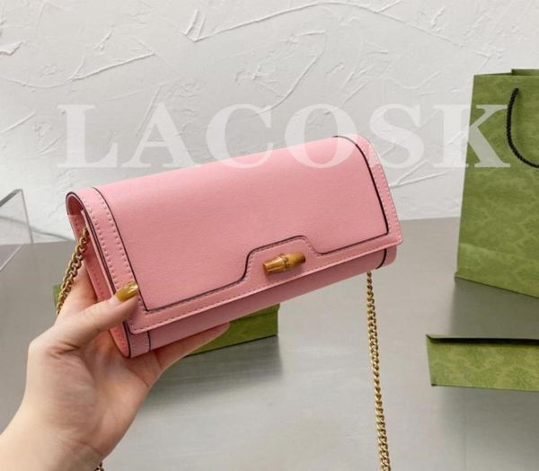 

5a designer bamboo wallets amazing quality chain shoulder bags ladies crossbody bag evening handbags candy colors with original b7922130, Red;black