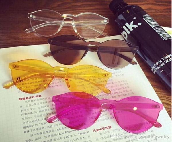 

new fashion arrival 1pc designer sunglasses frameless transparent couple sunglasses simple retro unisex5025735, White;black