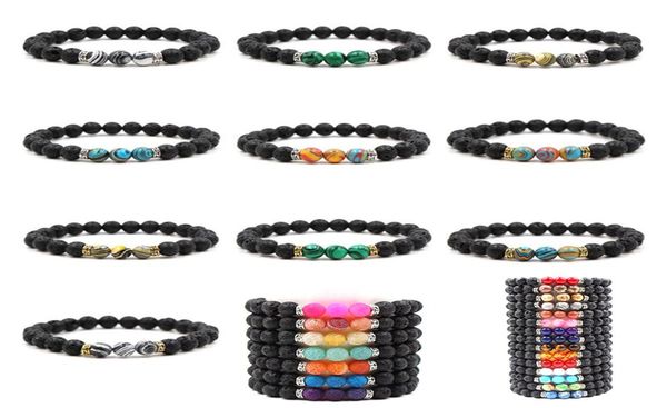 

silver gold machite natural black lava stone beads bracelet essential oil diffuser bracelet volcanic rock beaded hand strings3019630, Golden;silver