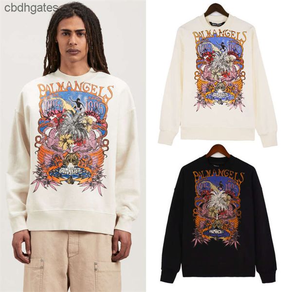 

streetwear sweater hoodies pallm angells designer mens fashion bear print long sleeve high street loose casual round neck sweater, Black