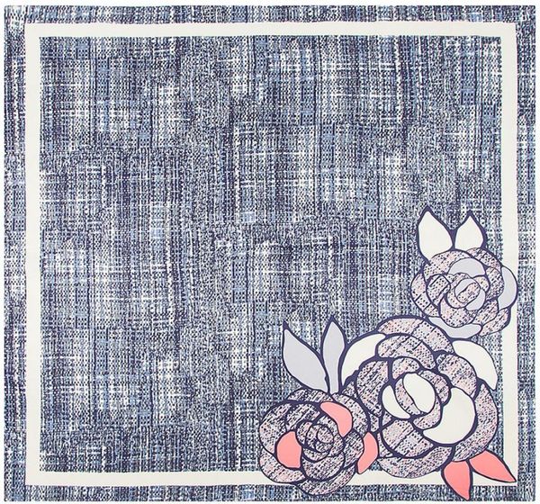 

100 silk scarf women square scarves wraps new design camellia large bandana female foulard silk hijab lady bufandas 100cm100cm5759460, Blue;gray