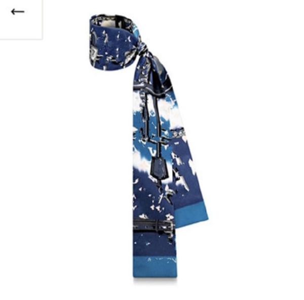 

2021 whole double layer simulation 100 silk small ribbon female scarf geometric headband scarf frameless size 120x8cm24346961590774, Blue;gray