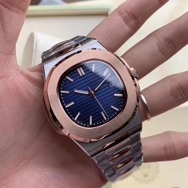 

new style automatic movement men watch glass back blue face sapphire crystal 316 stainless band watch210y, Slivery;brown