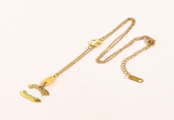 

stamp necklaces luxury fashion choker necklace designer gold plated alloy letter pendant necklaces for women wedding jewelry1760343, Silver