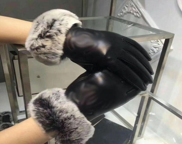 

classic designer leather gloves men women and female lambskin touch screen brand five fingers gloves winter thickening warmth6109308, Blue;gray