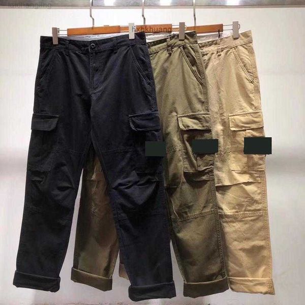 

toney designer men's jeans island basic multi-pocket cargo pants tide stone sweatpantsxjkg, Black