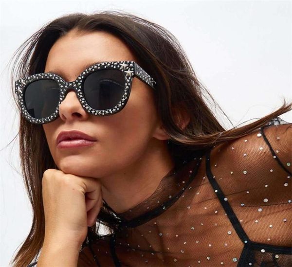 

sunglasses star studded square women large black sun glasses female oversize rave festival vintage oculos8345742, White;black